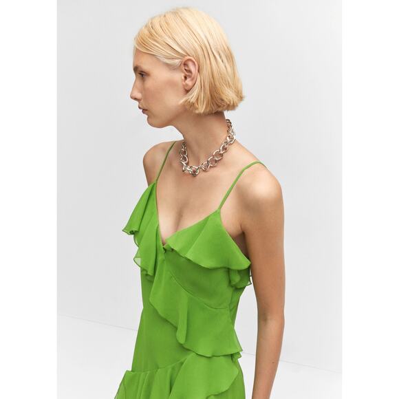 RARE!!! MANGO Chiffon Midi Dress NWT - Picture 11 of 13